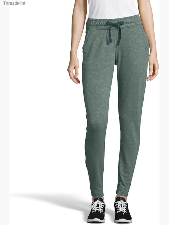Pants - Tri-blend French Terry Jogger with Pockets, Mid Rise, Cuffed, Drawstring